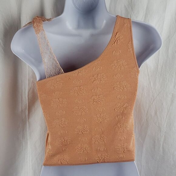 Zara Kids 11-12 Peach Asymmetrical One Shoulder Cropped Top - Picture 5 of 7